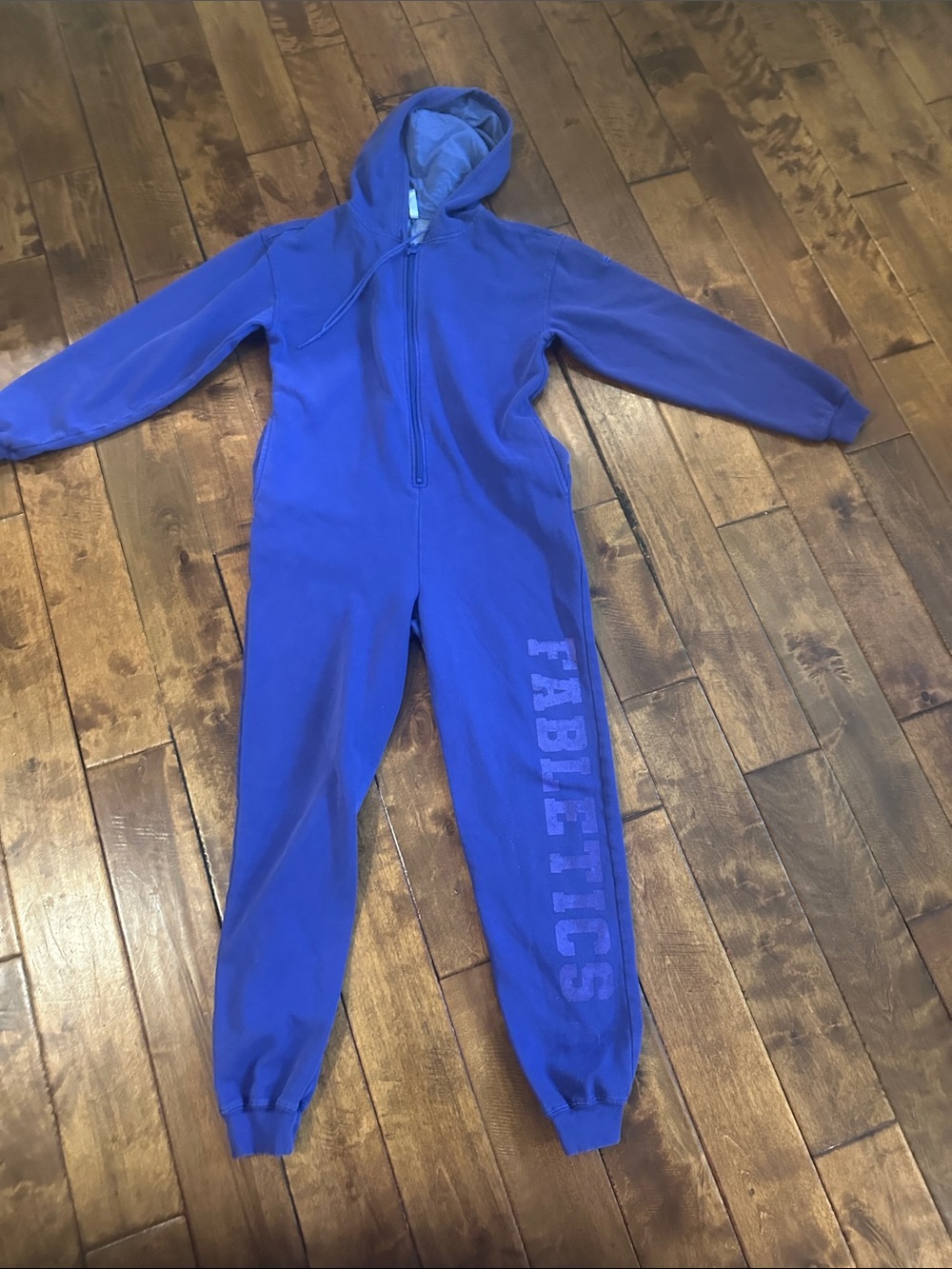 Athletic Fleece-Lined Purple Hoodie Jumpsuit